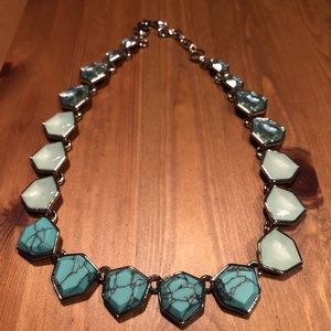 Turquoise and Blue stone + bling statement piece